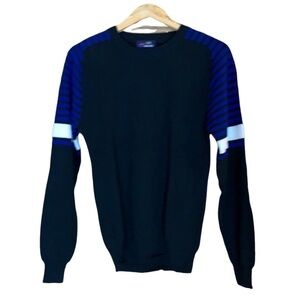 Vintage High Velocity Black, Blue & White Crewneck Acrylic Skiing Sweater